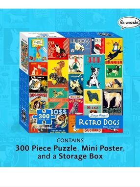 RE-MARKS RETRO DOGS LARGE PIECE 300 PIECE PUZZLE